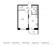 1-комнатная квартира площадью 39.5 кв.м,  | цена 3 859 150 руб. | www.metrprice.ru