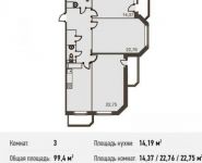 3-комнатная квартира площадью 99.4 кв.м, Можайское шоссе, 38 | цена 10 238 200 руб. | www.metrprice.ru