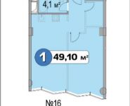 1-комнатная квартира площадью 49 кв.м, Нахимовский просп., 21 | цена 5 688 046 руб. | www.metrprice.ru