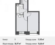 1-комнатная квартира площадью 37.1 кв.м, Донецкая ул., 30С1 | цена 4 549 907 руб. | www.metrprice.ru