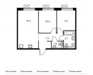 2-комнатная квартира площадью 53.1 кв.м, Ясеневая ул, 14 | цена 8 081 820 руб. | www.metrprice.ru