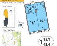 1-комнатная квартира площадью 19.8 кв.м в ЖК "SHIROKAYA",  | цена 3 670 920 руб. | www.metrprice.ru