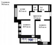2-комнатная квартира площадью 50 кв.м, Есенина ул., 19 | цена 4 239 000 руб. | www.metrprice.ru