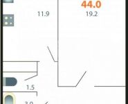 1-комнатная квартира площадью 44 кв.м,  | цена 1 892 000 руб. | www.metrprice.ru