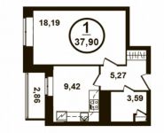 1-комнатная квартира площадью 37 кв.м, Петра Алексеева ул., 12АС3 | цена 5 808 554 руб. | www.metrprice.ru