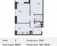 2-комнатная квартира площадью 55.8 кв.м, Автозаводская ул., 23С931 | цена 8 621 100 руб. | www.metrprice.ru