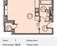 1-комнатная квартира площадью 30.6 кв.м, Ленинградский просп., 31 | цена 5 815 530 руб. | www.metrprice.ru