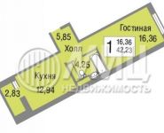 1-комнатная квартира площадью 42 кв.м, Зеленые Аллеи бул., 2К7 | цена 3 300 000 руб. | www.metrprice.ru