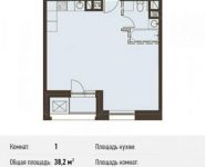 1-комнатная квартира площадью 38.2 кв.м,  | цена 5 309 800 руб. | www.metrprice.ru