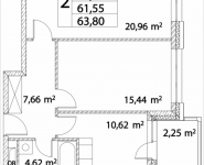 2-комнатная квартира площадью 61.55 кв.м, Лазоревый пр., 3 | цена 13 277 812 руб. | www.metrprice.ru