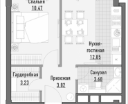 1-комнатная квартира площадью 34.22 кв.м, 1-я Ямская, 2 | цена 10 300 000 руб. | www.metrprice.ru