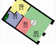 1-комнатная квартира площадью 22.1 кв.м, Бачуринская, корп.4 | цена 2 828 800 руб. | www.metrprice.ru