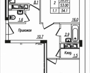 2-комнатная квартира площадью 54.1 кв.м, Просвещения, 14 | цена 3 471 937 руб. | www.metrprice.ru