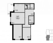 3-комнатная квартира площадью 79.9 кв.м, Радио ул. | цена 8 173 770 руб. | www.metrprice.ru