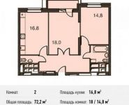 2-комнатная квартира площадью 72.2 кв.м, Донецкая улица, 30с29 | цена 14 005 312 руб. | www.metrprice.ru