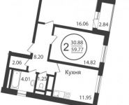 2-комнатная квартира площадью 0 кв.м, Колпакова ул., 44 | цена 4 960 910 руб. | www.metrprice.ru