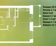 1-комнатная квартира площадью 28.5 кв.м, Опалиха ул, 14 | цена 3 300 000 руб. | www.metrprice.ru