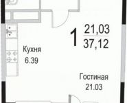 1-комнатная квартира площадью 37 кв.м, Барышевская Роща ул. | цена 3 600 640 руб. | www.metrprice.ru