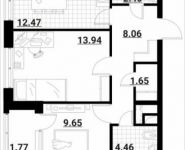 2-комнатная квартира площадью 54.4 кв.м, Тайнинская ул., 9 | цена 8 358 039 руб. | www.metrprice.ru