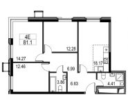 4-комнатная квартира площадью 81.1 кв.м, Мнёвники улица, д.5 | цена 13 219 300 руб. | www.metrprice.ru