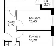 3-комнатная квартира площадью 61.1 кв.м, д.Столбово, уч.40/2, корп.7 | цена 5 150 730 руб. | www.metrprice.ru