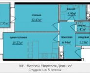 2-комнатная квартира площадью 43.23 кв.м, Октябрьская, к1, корп.9 | цена 3 625 408 руб. | www.metrprice.ru