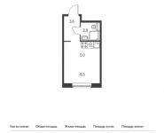 1-комнатная квартира площадью 19.9 кв.м, Ясеневая ул, 14 | цена 4 135 220 руб. | www.metrprice.ru