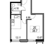 2-комнатная квартира площадью 38.7 кв.м, Мнёвники улица, д.5 | цена 7 027 920 руб. | www.metrprice.ru