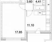 1-комнатная квартира площадью 39.67 кв.м, Лазоревый пр., 3 | цена 9 341 888 руб. | www.metrprice.ru
