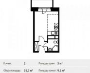 1-комнатная квартира площадью 19.7 кв.м, Липовая улица, 3 | цена 1 711 388 руб. | www.metrprice.ru