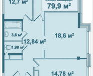 3-комнатная квартира площадью 79.9 кв.м, Парусная, 6 | цена 7 008 374 руб. | www.metrprice.ru