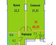 1-комнатная квартира площадью 60.2 кв.м, ул Чистопольская, д. 24 | цена 3 700 000 руб. | www.metrprice.ru