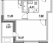 1-комнатная квартира площадью 40.84 кв.м, Лазоревый пр., 3, корп.5 | цена 9 166 823 руб. | www.metrprice.ru