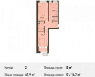 2-комнатная квартира площадью 61.9 кв.м, Заречная ул., 2/1 | цена 10 922 874 руб. | www.metrprice.ru