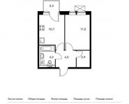1-комнатная квартира площадью 34.5 кв.м, Боровское ш, 2Ак3 | цена 5 944 350 руб. | www.metrprice.ru