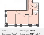 2-комнатная квартира площадью 57.6 кв.м, Донецкая ул., 30С1 | цена 8 300 152 руб. | www.metrprice.ru