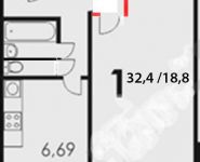 1-комнатная квартира площадью 32 кв.м, Вильнюсская ул., 4 | цена 6 000 000 руб. | www.metrprice.ru