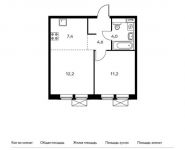 2-комнатная квартира площадью 39.4 кв.м, жилой комплекс Мякинино Парк, | цена 5 153 520 руб. | www.metrprice.ru