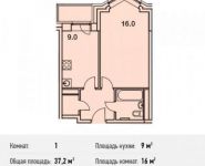 1-комнатная квартира площадью 37.2 кв.м, Донецкая улица, 30с29 | цена 4 429 000 руб. | www.metrprice.ru