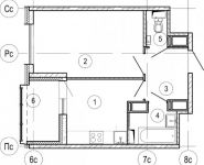 1-комнатная квартира площадью 34.5 кв.м,  | цена 4 147 970 руб. | www.metrprice.ru