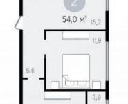 2-комнатная квартира площадью 56 кв.м,  | цена 4 060 000 руб. | www.metrprice.ru