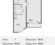 1-комнатная квартира площадью 39.2 кв.м, Автозаводская ул., 105 | цена 2 861 600 руб. | www.metrprice.ru