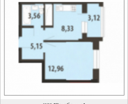 1-комнатная квартира площадью 31.56 кв.м, Цимлянская, 3, корп.1 | цена 4 102 800 руб. | www.metrprice.ru