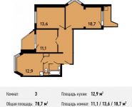 3-комнатная квартира площадью 78.7 кв.м, Рождественская улица, 33 | цена 7 909 350 руб. | www.metrprice.ru