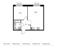 1-комнатная квартира площадью 44.6 кв.м, жилой комплекс Мякинино Парк, 1 | цена 5 922 880 руб. | www.metrprice.ru