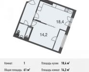 1-комнатная квартира площадью 61 кв.м, Ивановская ул., 1 | цена 6 405 000 руб. | www.metrprice.ru