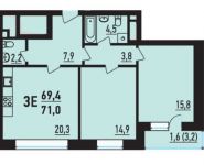 3-комнатная квартира площадью 71 кв.м, улица Юннатов, 4к10 | цена 14 910 000 руб. | www.metrprice.ru