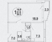 1-комнатная квартира площадью 38 кв.м, Льва Яшина ул., 7 | цена 5 600 000 руб. | www.metrprice.ru