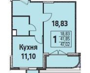 1-комнатная квартира площадью 47 кв.м, Жирохова ул., 2 | цена 2 894 000 руб. | www.metrprice.ru