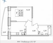 1-комнатная квартира площадью 38.05 кв.м, Дружбы, 31 | цена 3 336 985 руб. | www.metrprice.ru